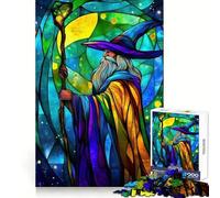 Puzzle Magicien des vitraux pour Adultes, 1000 pièces, Jeu Intelligent, Anti-Stress, Motif à Assembler, Cadeau touchant 38x52cm