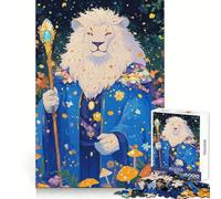 Puzzle Magicien Lion Blanc pour Adultes, 1000 pièces, pour Une réflexion créative et Anti-Stress, ludique, Bords précis, Cadeau de Noël idéal (38x26cm)