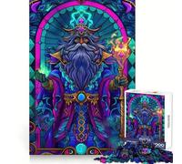 Puzzle Magicien Vitrail pour Adultes 1000 Pièces Jouet Intelligent et Apaisant Découpe Précise Pièce de Collection 38x26cm