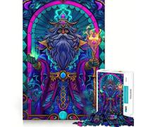 Puzzle Magicien Vitrail pour Adultes 1000 Pièces Jouet Intelligent et Apaisant Découpe Précise Pièce de Collection 38x26cm