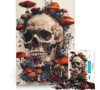 Puzzle Magique de 1000 pièces Tête de Mort et Champignon pour Adolescents, Jouet cognitif, Plaisir Lent, Bords de qualité supérieure, Cadeau du Père Noël 38x26cm