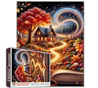 Puzzle magique de cabine de nuit, scène nocturne étrange de 1000 pièces pour adultes, 68,6 x 50,8 cm pour familles, puzzle teinté de qualité HD, parfait pour les nuits de jeu