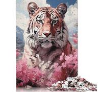 Puzzle Magique en Bois 1000 pièces, Motif Lion, cerf, forêt, pour Adolescents, Cadeaux, décoration d'intérieur, Jouets, 1000 pièces (75 x 50 cm)