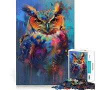 Puzzle Magique Hibou 1000 pièces pour Adolescents, Puzzle Stimulant la mémorisation, Jeu apaisant, Bords Nets, Cadeau de qualité supérieure (38x26cm)