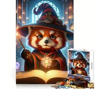 Puzzle Magique Panda Roux pour Adultes, 1000 pièces, Jeu de réflexion, Loisir Calme, à Assembler soi-même, Cadeau de Noël (38x52cm)