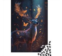 Puzzle Magique Papillon Cerf Rêve 1000 Pièces Puzzles Puzzle en Bois pour Adultes & Défi Famille 1000pcs (75x50cm)