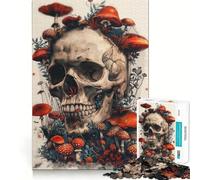 Puzzle Magique Tête de Mort Champignon pour Adolescents 1000 pièces, Jeu de logique Fine, Passe-Temps Calme, pièce de Collection aux Bords Nets 50x75cm