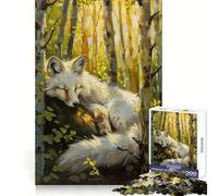 Puzzle Magique White Fox Fairy Tale de 1000 pièces pour Adolescents stimule la mémoire, apaise l'esprit et Offre Un Divertissement sans Couture Idéal pour Noël (38x52cm)