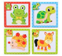 Puzzle Magnétique 3d En Bois 1 Pièce, Jouets De Dessin Animé Animaux, Puzzle De Circulation, Planche À Dessin, Jouet De Reconnaissance De Mots Éducatif Pour Enfants