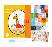 Puzzle Magnétique 3d En Bois Monterssori Pour Enfant, Jouet Éducatif, Animal De Dessin Animé, 26 Lettres Assorties, Nouveauté