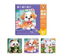 Puzzle magnétique à partir de 2 ans, chaque lot se compose de trois puzzles, à savoir 9, 12,16 pièces, qui conviennent pour jouer à l'aéroport et dans la voiture - Cadeau d'anniversaire pour enfants