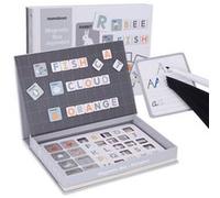 Puzzle magnétique Alphabet, 1 boîte magnétique, marqueur effaçable, 26 Cartes, 78 Carrés magnétiques G