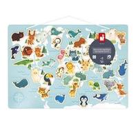 Janod - Puzzle magnétique en bois Minikids - 40 aimants en forme d'animaux