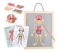 mamabrum, Puzzle Magnétique - Apprentissage de l'Anatomie - Corps Humain, Grand Tableau Magnétique, 2 Cartes Double Face, 1 Index, Enseigne la Structure du Corps, Puzzle Anatomique pour Enfants