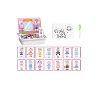 Puzzle Magnétique De Visage,Jeu de Voyage d'Habillage du Visage | Puzzles Magnétiques Double Face pour avec Tableau d'Écriture et Stylo,pour Avion, Activité de Table, Jeu, Voyage en Voiture