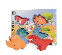 Puzzle Magnétique Dinosaure 3D pour Enfants, 4 Animaux avec Structure Osseuse Interne, Jeu de Construction Magnétique, Jouet Éducatif pour Enfants, pour Garçons et Filles