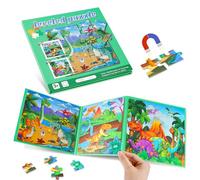Puzzle magnétique dinosaure pour enfants, 20-25-30, pour voyage, 3 en 1, livre de puzzle pour enfants, occupation pour les enfants en voiture, avion à partir de 3, 4, 5, 6 ans