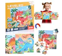 Puzzle Magnétique Dinosaures, 97 Pièces Puzzle Magnetique Enfant 3 Ans, Livre Magnétique Enfant 3 en 1, Puzzles Enfants 3 Ans pour Enfants en Voiture Avion, Cadeaux d'anniversaire