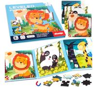 Puzzle Magnétique Éducatif pour Enfants de 3 à 7 Ans - 37 Pièces - Jouet D'activités pour Voyage en Voiture - Cadeau pour Tout-Petits