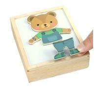 Puzzle Magnétique Habillage, Puzzle en Bois pour - Ours Habiller Jouets d'apprentissage Préscolaire Magnétique | Puzzles pour Tout-Petits, Tri Et Combinaison De Puzzles, Ju