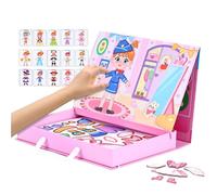 Puzzle Magnétique, Jeu d'Imitation Double Face à Manipuler, Puzzle aux Visages Changeants, pour Filles École Maison Salle de Classe