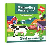 Puzzle magnétique, Jouet pour Tout-Petits, Livre de Puzzle avec activités éducatives, Jeux de Voyage pour Voiture, Anniversaire, Maternelle, développement préscolaire | pour Filles et âgés de