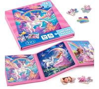 Puzzle MagnéTique Licorne pour Enfants,36 Puzzles De Voyage pour Les Enfants De 3 à 8 Ans,Puzzle De Fille pour AméLiorer L'Intelligence,Puzzle pour Tout - Petits,ActivitéS Avion pour Enfants