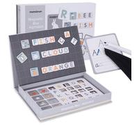 mamabrum, Puzzle magnétique - Alphabet - Apprentissage de l'écriture, 1 boîte magnétique, marqueur effaçable, Tissu, 26 Cartes, 78 Carreaux magnétiques, pour Enfants Lettres et Chiffres magnétiques