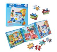 Puzzle magnétique pour enfants, 12, 16, 20 pièces, véhicules à moteur, à partir de 3 ans, activité pour enfants en voiture, avion, cadeaux d'anniversaire d'enfants, puzzle magnétique 3 en 1, jouet