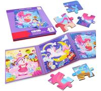 Puzzle Magnétique pour Enfants 3 à 8 Ans, Éducatif Magnétique Puzzle, Puzzles Enfant, Jouet d'activités de Dinosaures/Histoires/Transport, Aimant d'apprentissage, Cadeau pour Voyage en Voiture