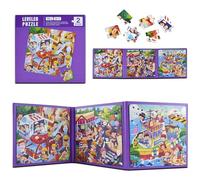 Puzzle Magnetique,Puzzle de Voyagess pour Enfants,3 en 1 Livre Puzzles Magnetique,Montessori Puzzles Enfant Quiet Book,Jouets éducatifs pour Enfants 3 4 5 6 Ans
