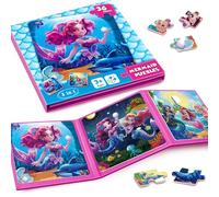 Puzzle MagnéTique SirèNe pour Enfants,36 Puzzles De Voyage pour Les Enfants De 3 à 8 Ans,Puzzle De Fille pour AméLiorer L'Intelligence,Puzzle pour Tout - Petits,ActivitéS Avion pour Enfants