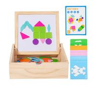 Puzzle magnétique Tangram - Blocs géométriques en bois 3D - Jeu de réflexion éducatif STEM - Activité de résolution de problèmes créative pour filles, étudiants, école à domicile