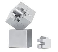 Puzzle magnétique tridimensionnel - Cube magique - 8 x 4 cm - Gadget pour le bureau, presse-papier, décoration et bureau - Métal satiné mat