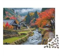 Puzzle Magnifique Campagne Japonaise en Automne pour Adultes,52x38cm/1000pcs,Jeu Éducatif,décoration De La Maison,