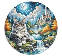 Puzzle Maine Coon 1000 Pièces en Carton pour Adultes Jeu D’activité Intérieure Puzzles Maine Coon Château Cadeau Enfant Décoration Intérieure 1000pcs (67.5x67.5cm)