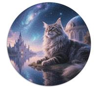 Puzzle Maine Coon 1000 Pièces en Carton pour Adultes Jeu ÉduChatif Jeu De Défi Puzzle Maine Coon Château Idée Cadeau Décoration Intérieure 1000pcs (67.5x67.5cm)