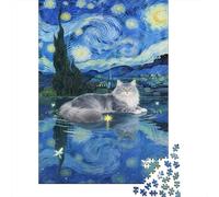 Puzzle Maine Coon 1000 Pieces pour Adultes,Nénuphar Un Jeu De Dexérité Très Difficile Puzzle en Bois Jeu ÉduChatif Et Stimulant l'art De La Décoration Moderne 1000pcs (75x50cm)