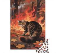 Puzzle Maine Coon 1000 Pieces pour Adultes,Paysage automnal Un Jeu De Dexérité Très Difficile Puzzle en Bois Jeu ÉduChatif avec des Défis Jeu ÉduChatif, Jouet Cadeau 1000pcs (75x50cm)