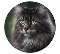 Puzzle Maine Coon 1000 pièces pour Adultes, Puzzle Rond 1000 pièces, Jeu Familial créatif et décoration d'intérieur, Cadeau de Noël idéal pour Les Adolescents 67,5 x 67,5 cm