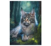 Puzzle Maine Coon Cat 300 Pièces pour Adolescents Puzzles Créatif en Bois Jouet Jeu Familial Difficulté Défi 42×30cm