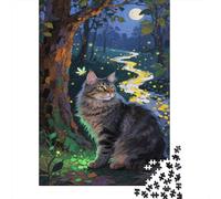 Puzzle Maine Coon Qui Compte 1000 Pièces pour Adultes,Forêt paisible Un Jeu De Dexérité Très Difficile Puzzle en Bois Jeu ÉduChatif Aux Défis l'art De La Décoration Moderne 1000pcs (75x50cm)