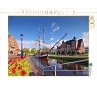 Puzzle · Mairie de Papenburg et Le Brick Friederike | Papenburg au printemps · 1000 pièces · Format assemblé 64 × 48 cm · CALVENDO Puzzle