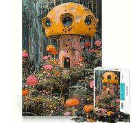 Puzzle Maison Champignon pour Adolescents 1000 Pièces Renforce la Mémoire Soulagement du Stress Bords Lisse Surprise de Noël (50x75cm)