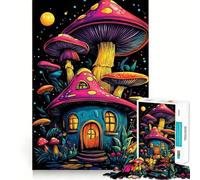 Puzzle Maison Champignon pour Adolescents 1000 Pièces Think Toy Apaisant et Amusant Art aux Découpes Nettes Collection (38x26cm)