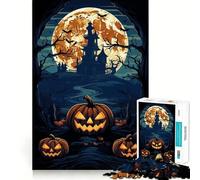 Puzzle Maison d'halloween Hantée pour Adolescents 1000 Pièces Jeu de Réflexion Design Simple et Amusant Assemblage Cadeau Souvenir 50x75cm