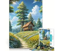 Puzzle Maison en Bois au Bord de la Forêt pour Adultes 1000 Pièces Jeu de Réflexion et d'Aptitude Découpe de Haute Précision Défi Divertissant pour Les Loisirs (50x75cm)