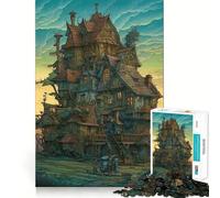 Puzzle Maison Mystère 1000 pièces pour Adolescents Stimule la mémoire, Anti-Stress, décoration Murale à Bords Nets (50x75cm)