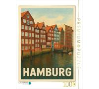Puzzle · Maisons au Bord du Nikolaifleet | Rangée de maisons historiques au bord du canal · 1000 pièces · Format assemblé 64 × 48 cm · CALVENDO Puzzle