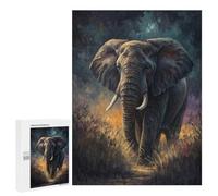 Puzzle Majestic Elephant in A Dramatic Landscape, 500 PCS, Activité Créative À La Maison, comme Cadeau du Nouvel an pour Adultes Passionnés, À Offrir